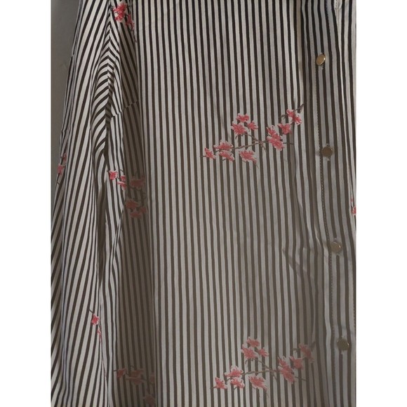 solitaire by ravi khosla Tops Shirts Women L,striped,Floral,Rayón,Roll Tab Sleev - Picture 7 of 8